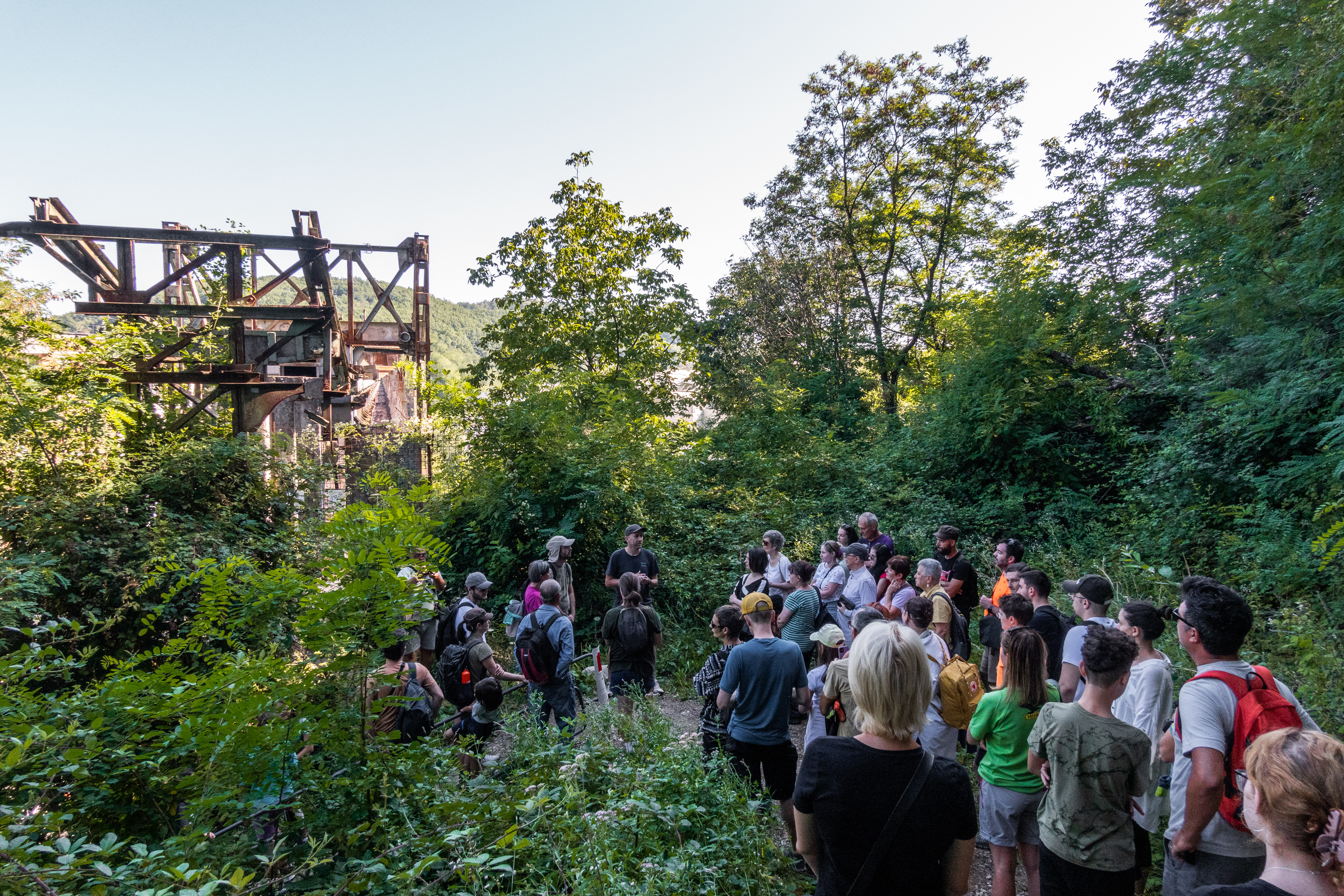 Walking along the funicular route